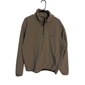 Vintage Nautica Mens XL Beige Quarter Zip Fleece Pullover Sweatshirt